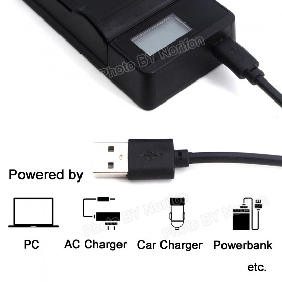 LI-50B Portable USB Single Camera Battery Charging with LED Screen Display Camera Battery Charger
